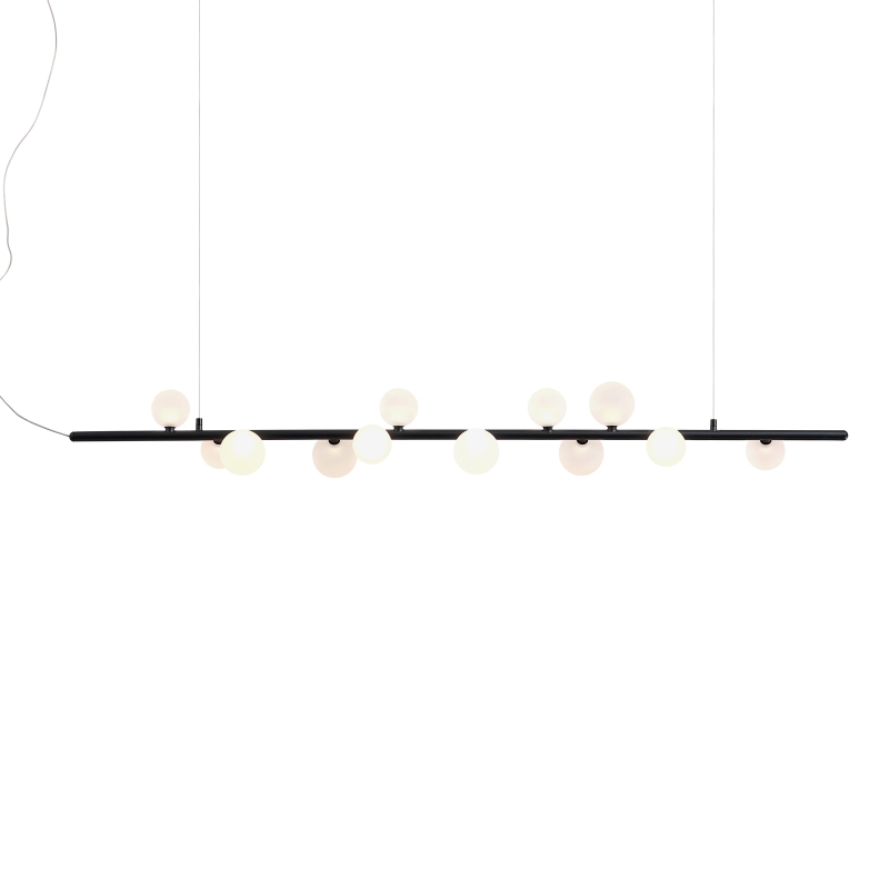 A black and white light fixture